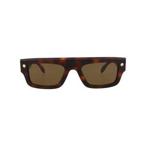 Alexander McQueen Square-Frame Recycled Acetate Sunglasses Brown Unisex-Adult